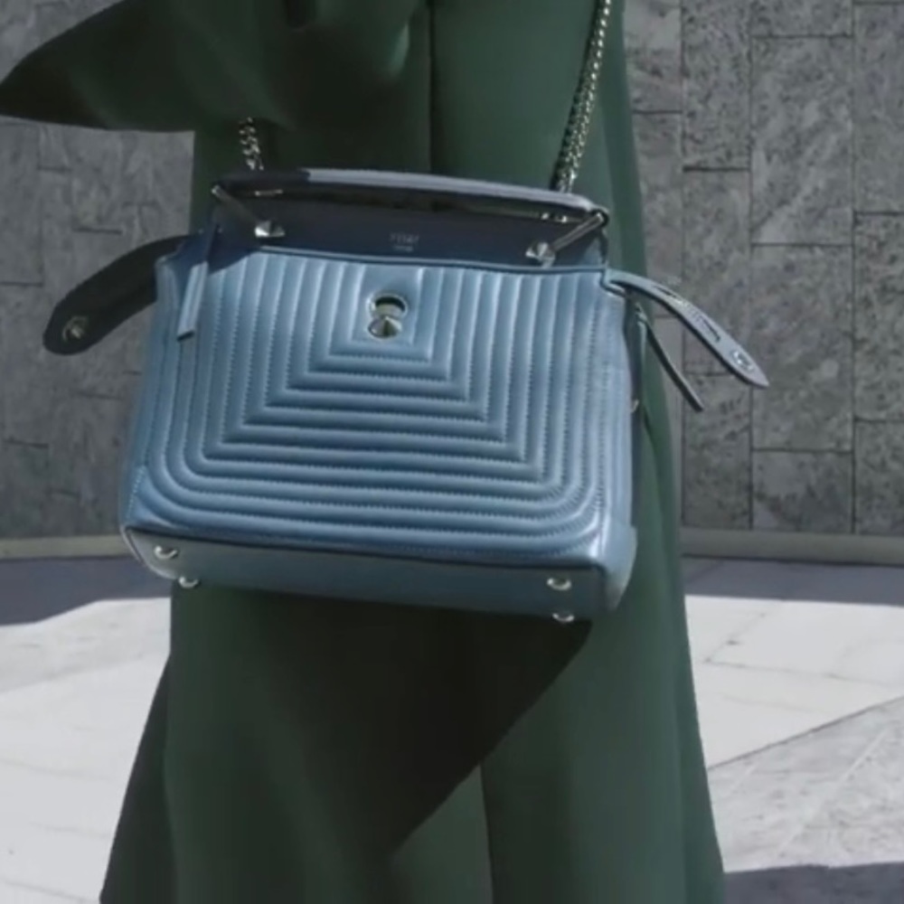 FENDI DotCom Click Quilted Leather Satchel